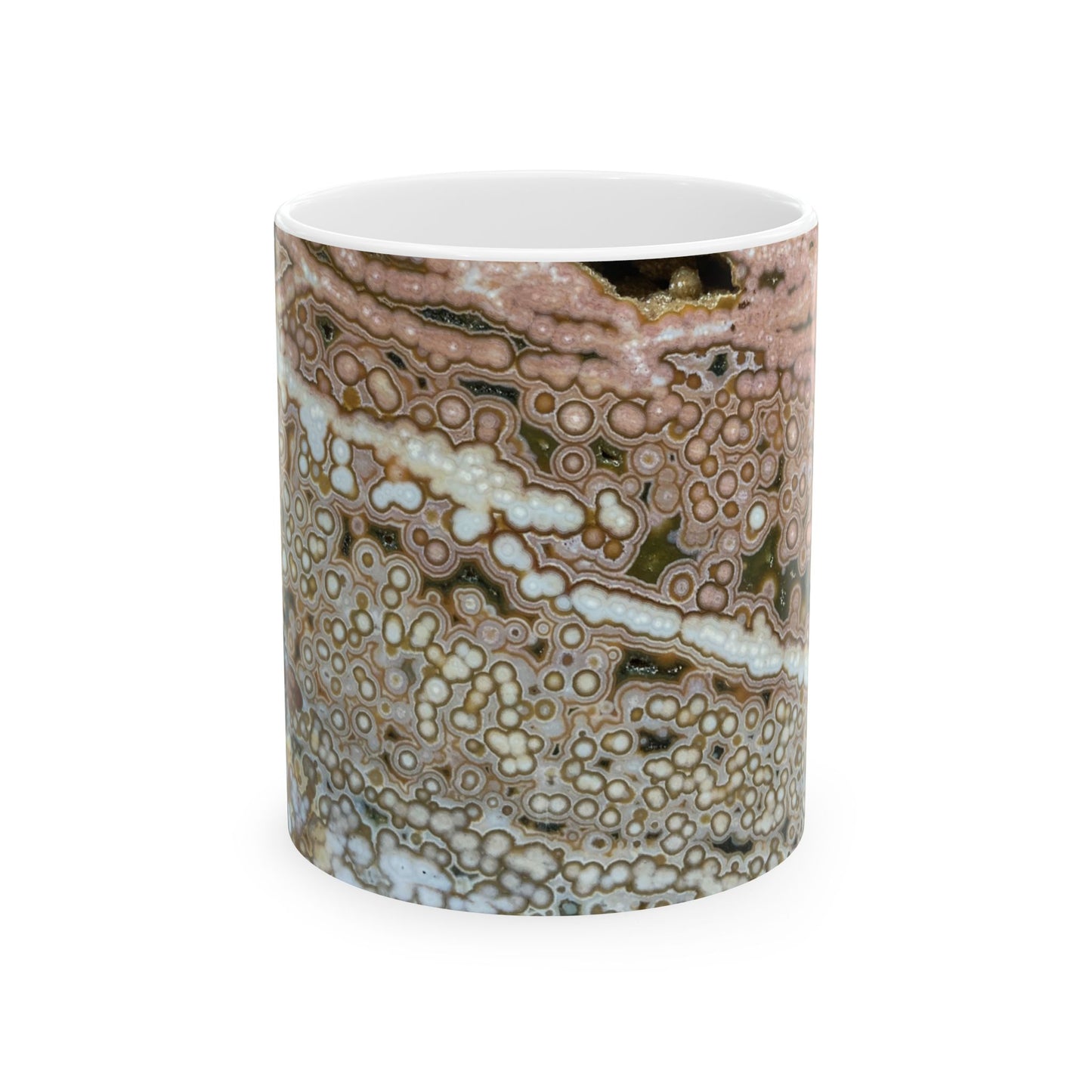 Depths of the Ocean Jasper White 11 Ounce Ceramic Coffee Mug