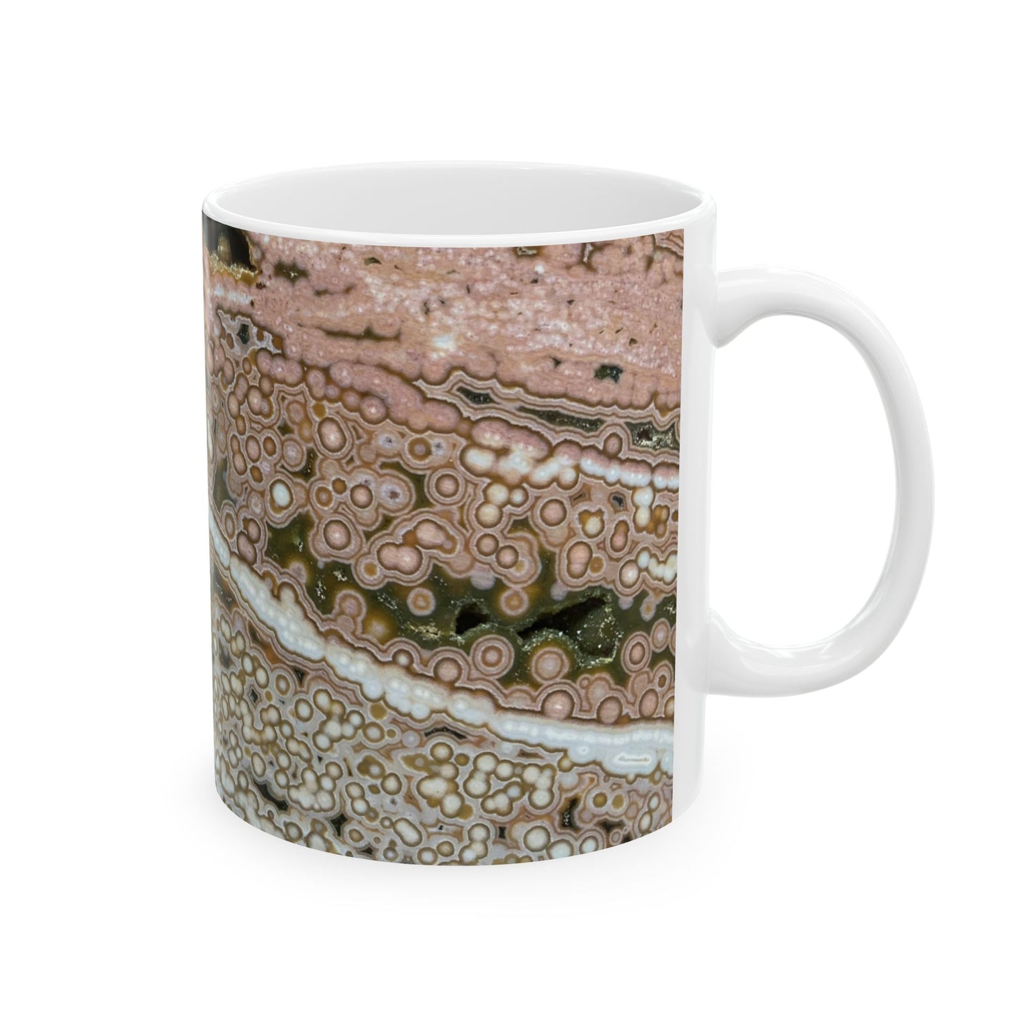 Depths of the Ocean Jasper White 11 Ounce Ceramic Coffee Mug