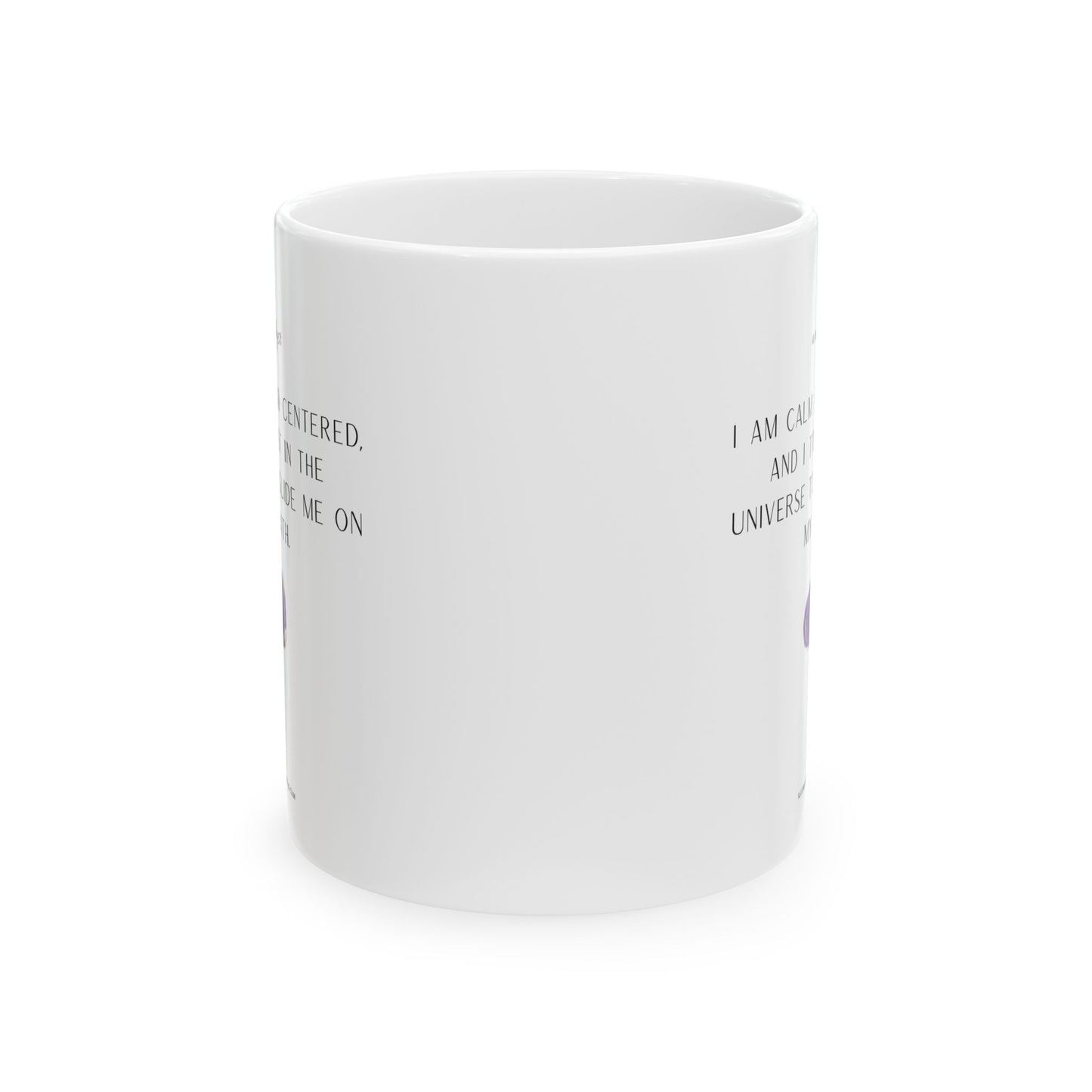 Purple Amethyst Crystal Affirmation White 11 Ounce Ceramic Coffee Mug