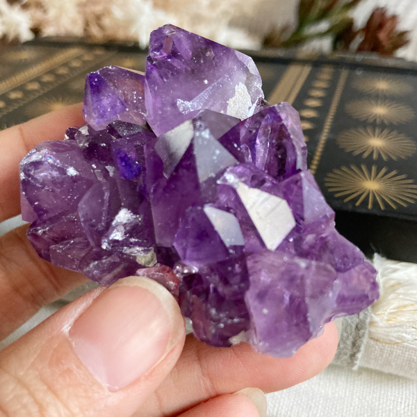 b, halfmoon Medium Square Crystal  Crystals, Purple, Purple living room