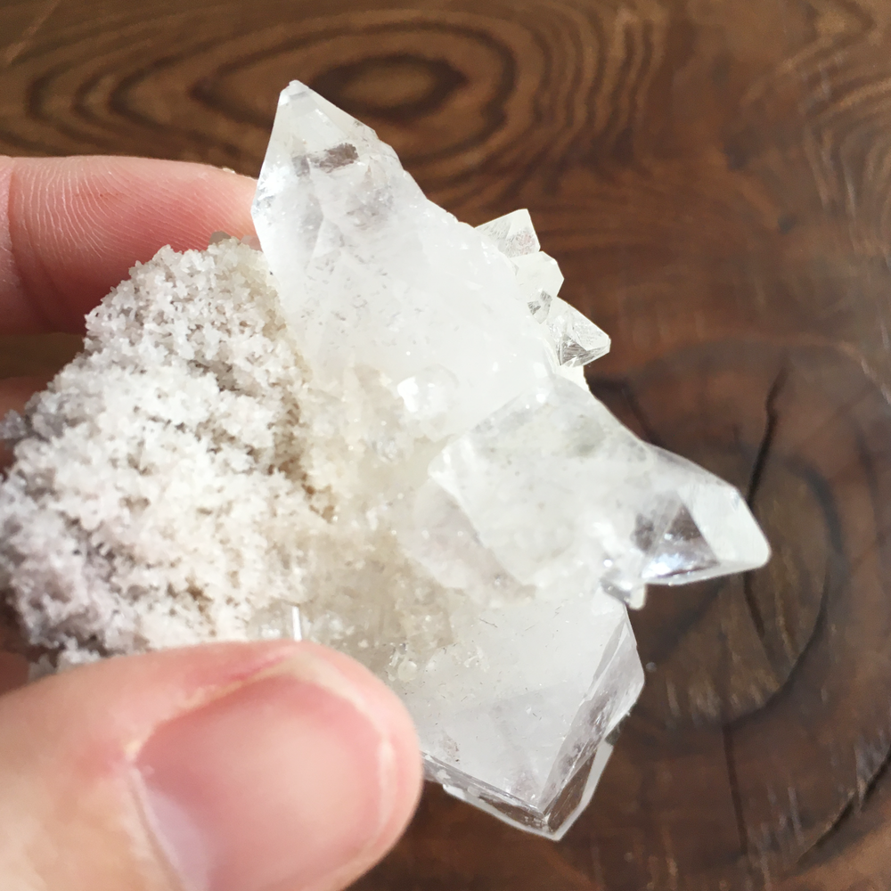 Clear Shiny Apophyllite Crystal Cluster 0F