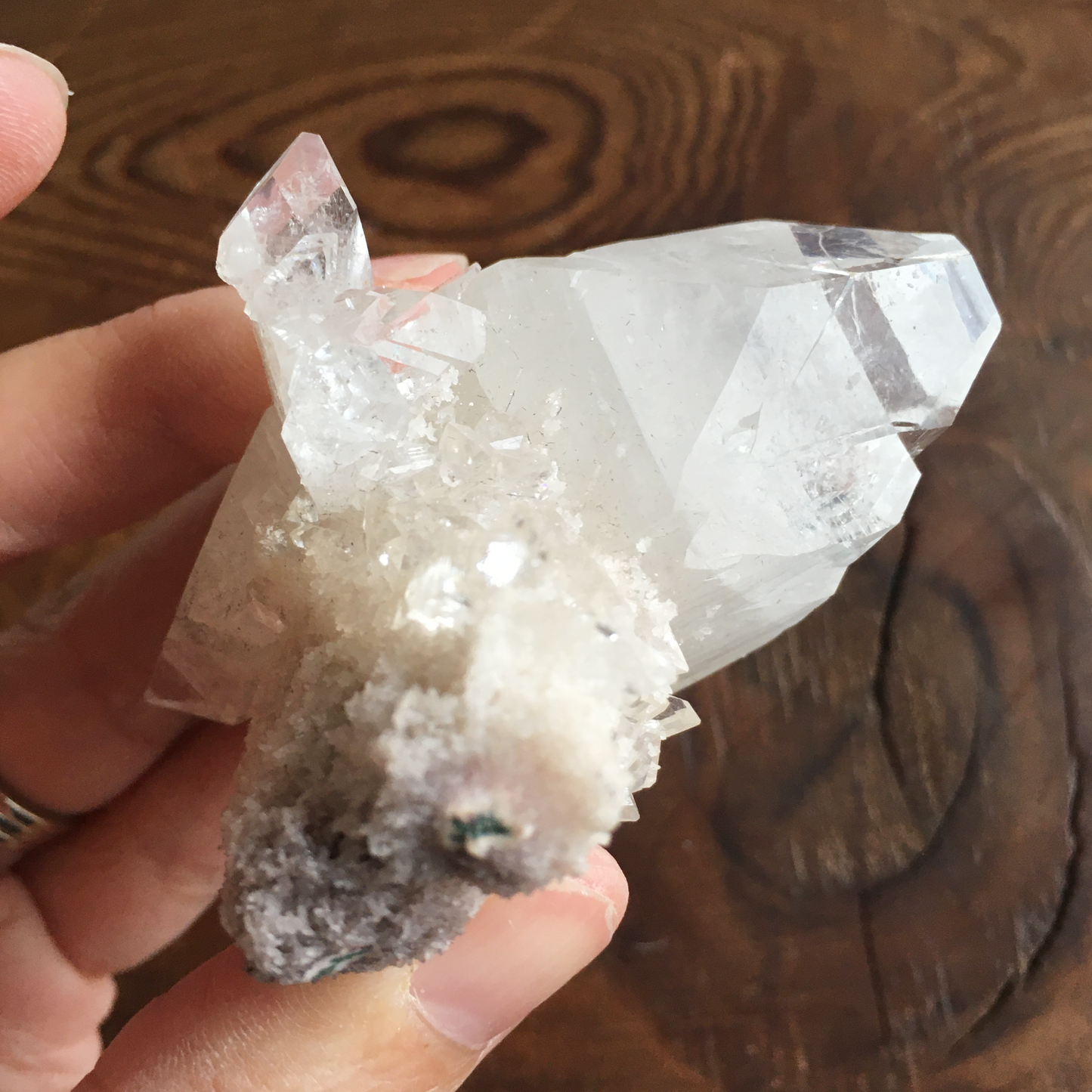 Clear Shiny Apophyllite Crystal Cluster 0F