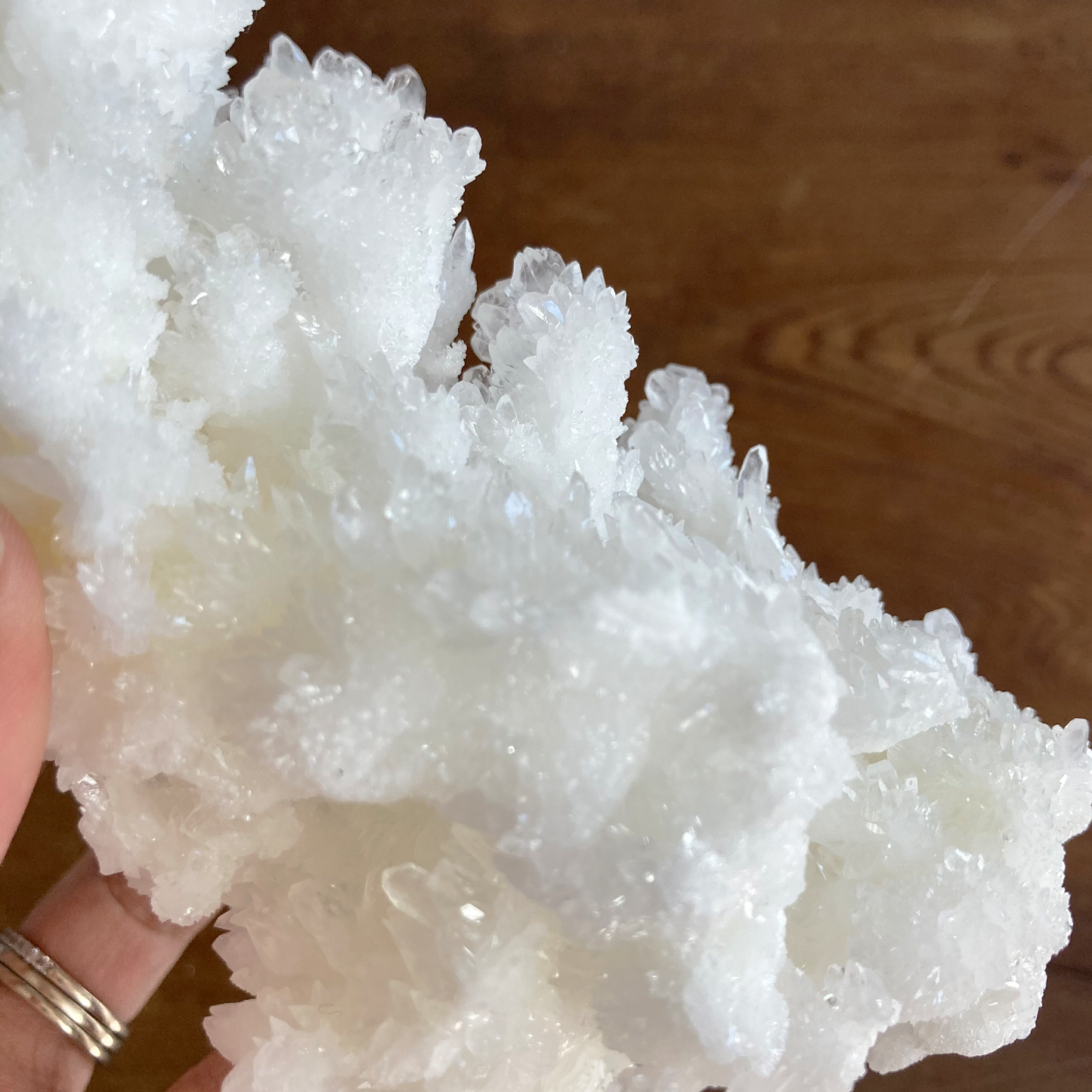 5.75" White Aragonite Calcite Cluster