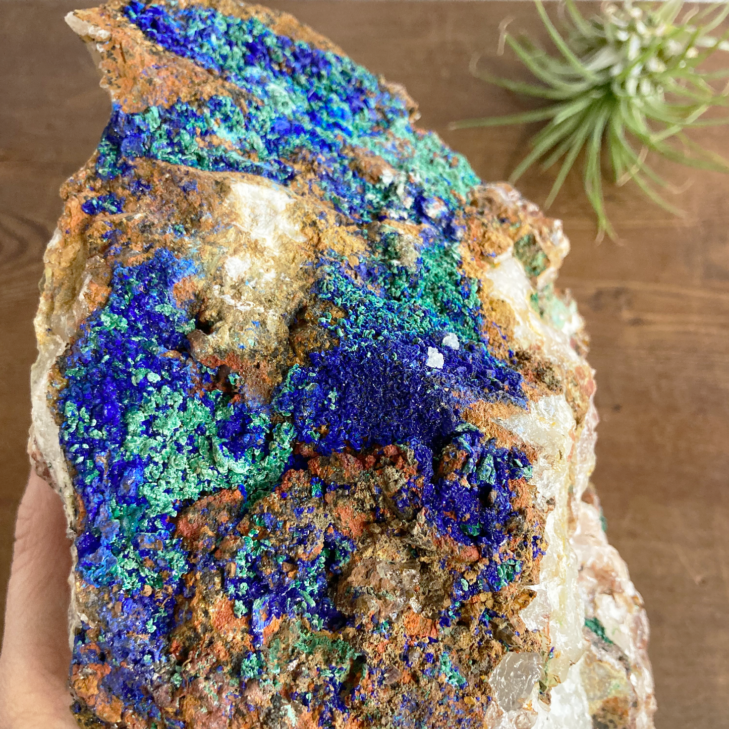 Azurite & Malachite on Clear Quartz Specimen