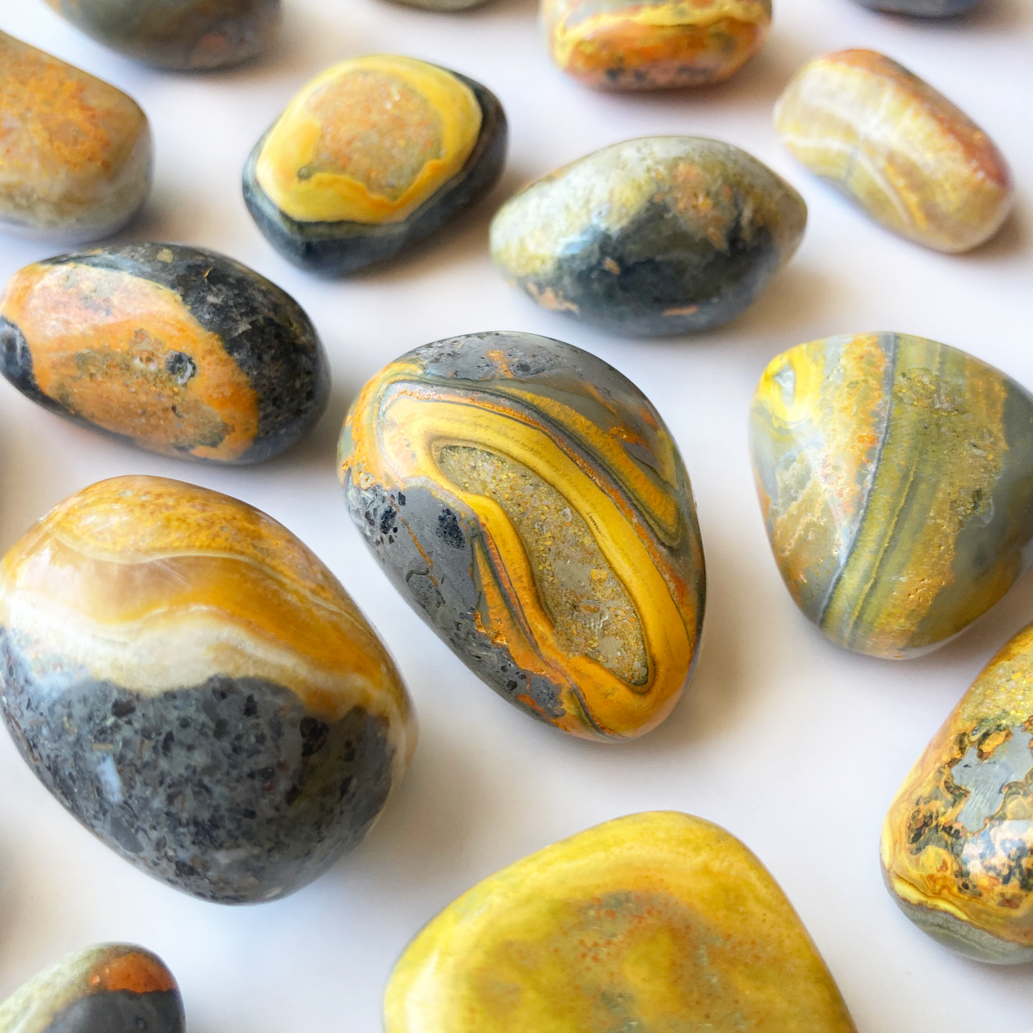 Bumble Bee Jasper Tumbled Pocket Stone