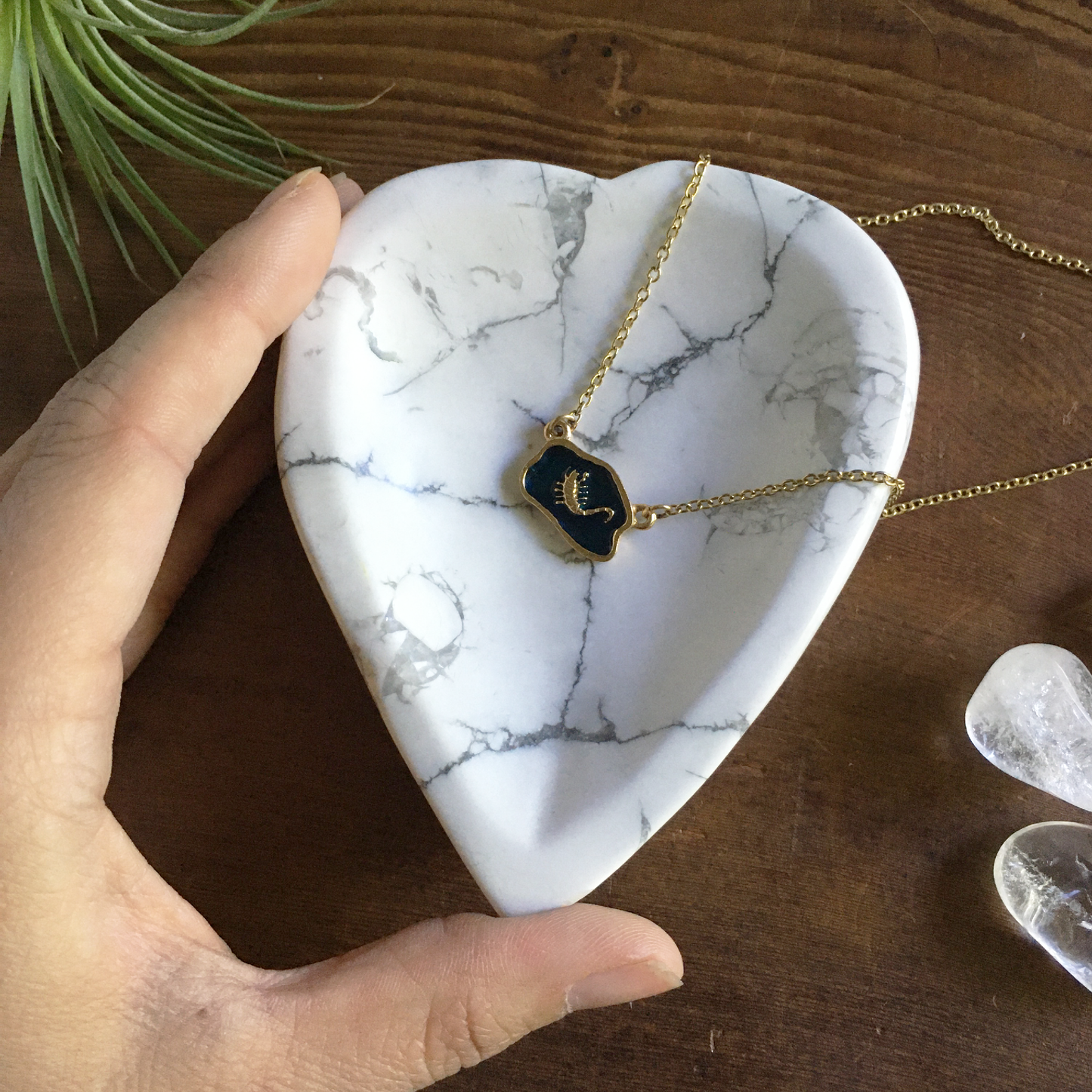 4" Heart Howlite Bowl #0A
