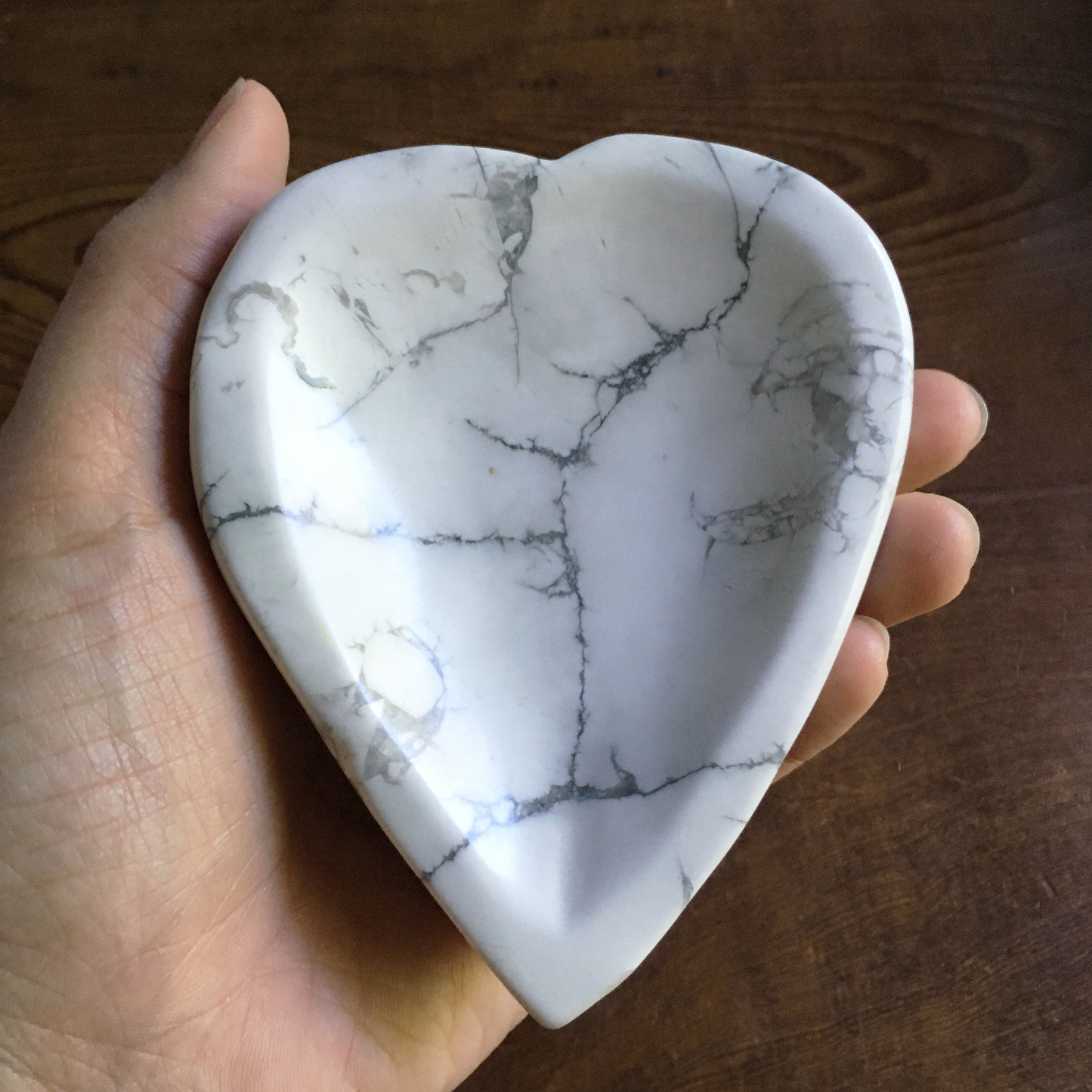 4" Heart Howlite Bowl #0A