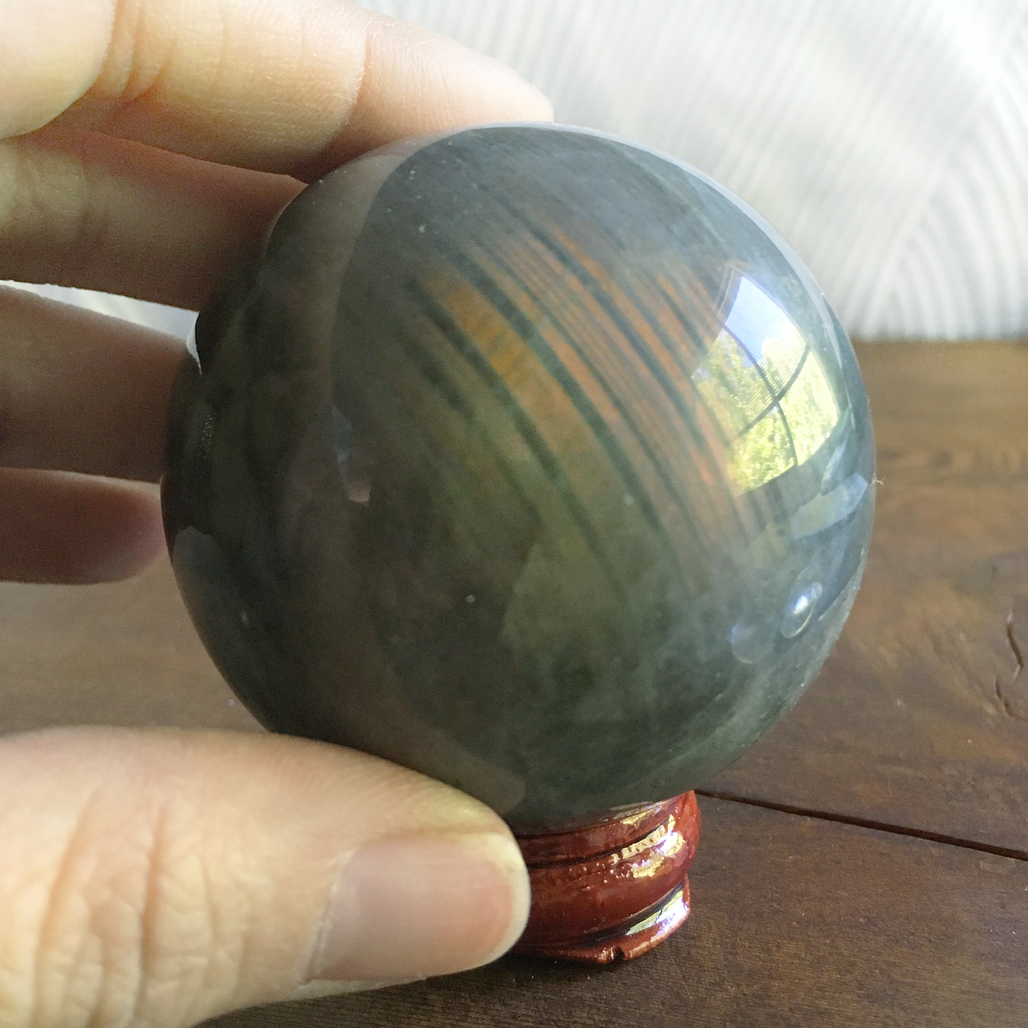 55mm Purple Orange Labradorite Sphere