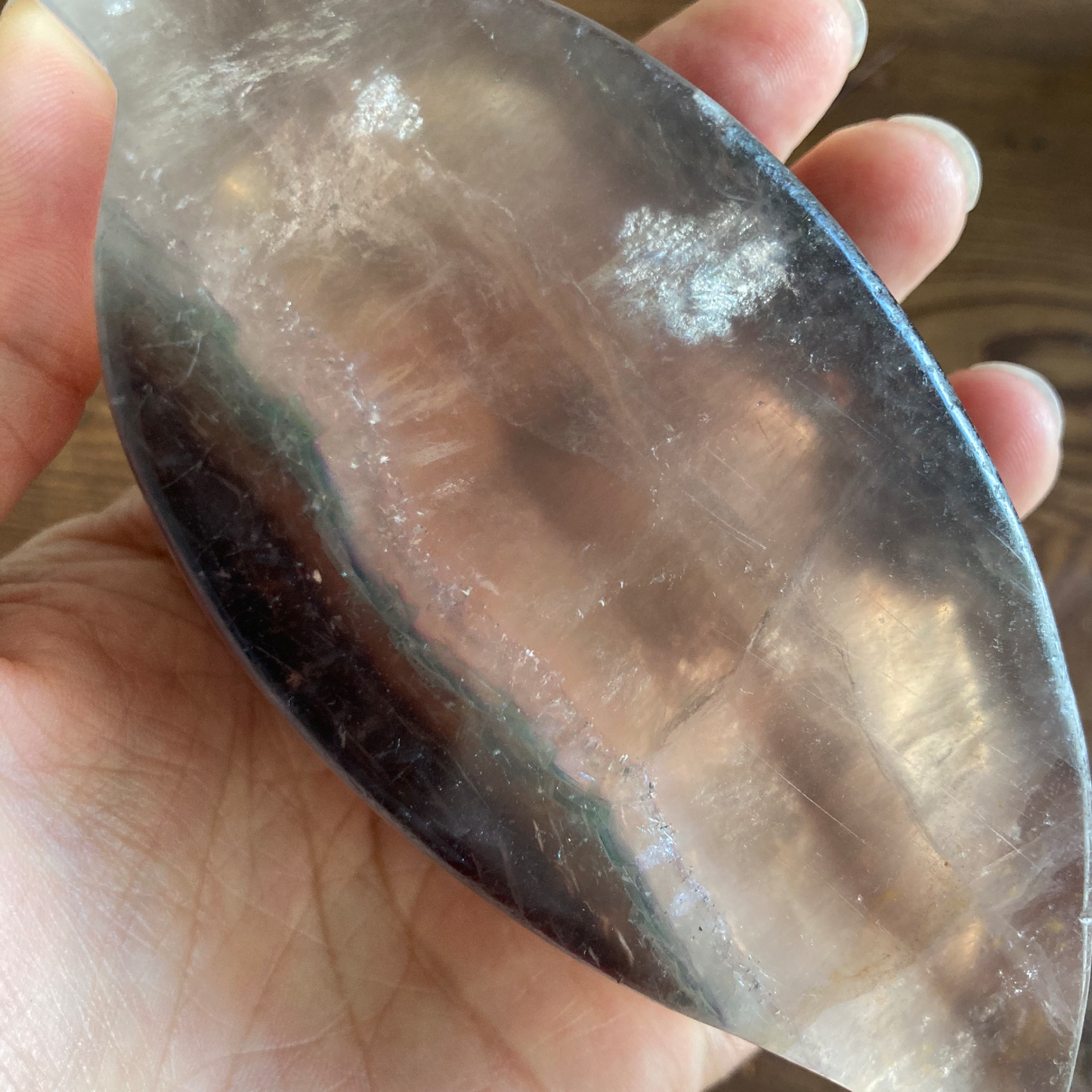 5" Leaf Pale Purple Fluorite Bowl #0D