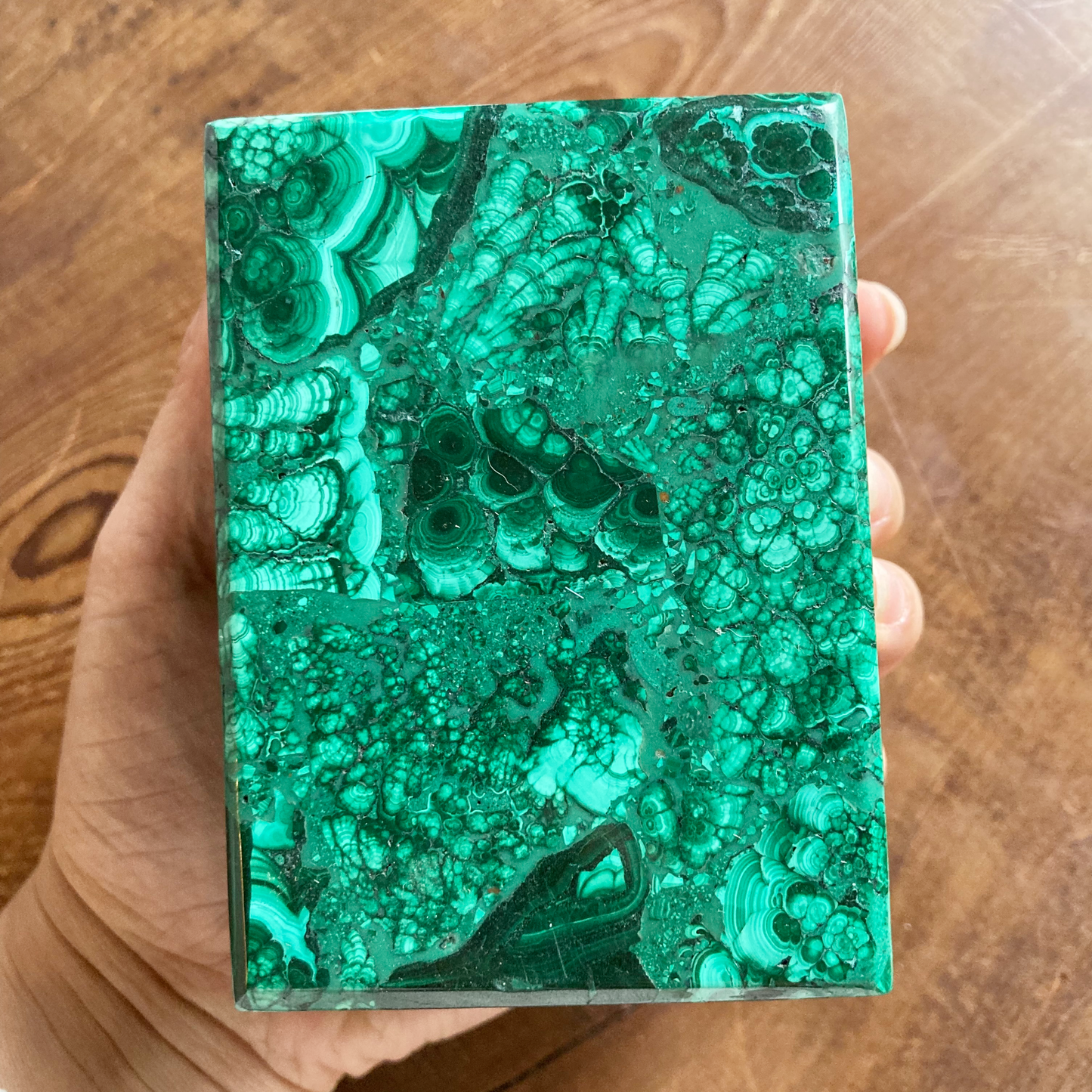 VIVID COLOR 3.8" Real Malachite Box #A
