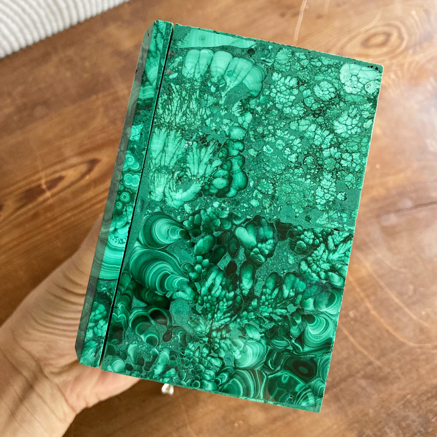 XLARGE 6" Malachite Box with Bevel Edge #C