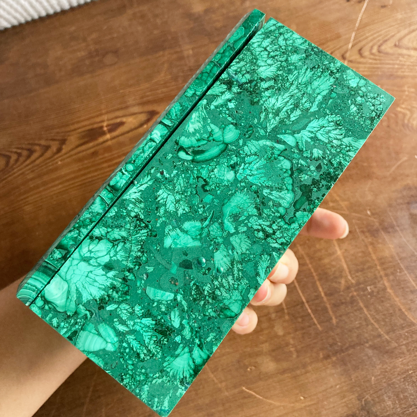 XLARGE 6" Malachite Box with Bevel Edge #C