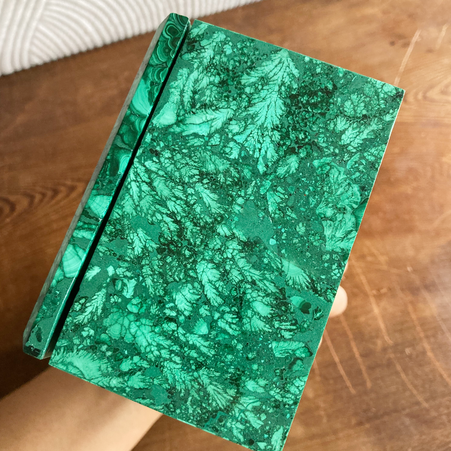 XLARGE 6" Malachite Box with Bevel Edge #C