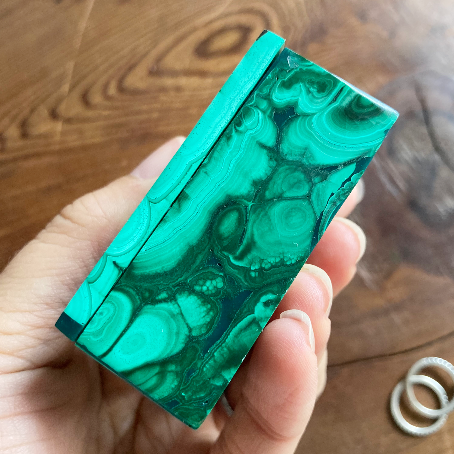 MEZMERIZING 2" Genuine Malachite Box #I