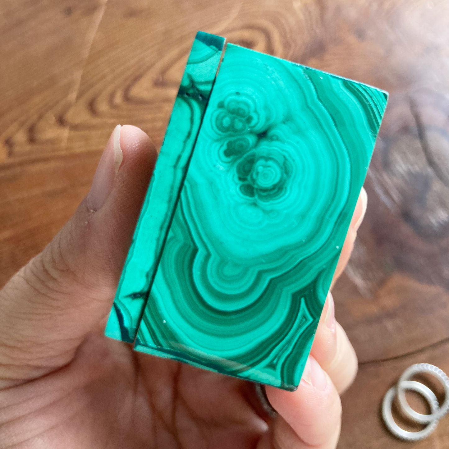 MEZMERIZING 2" Genuine Malachite Box #I