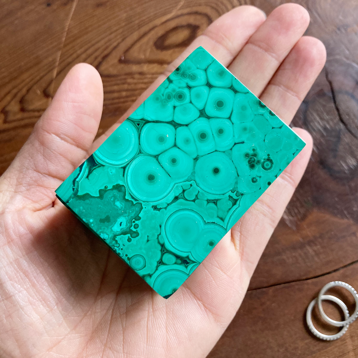 MEZMERIZING 2" Genuine Malachite Box #I