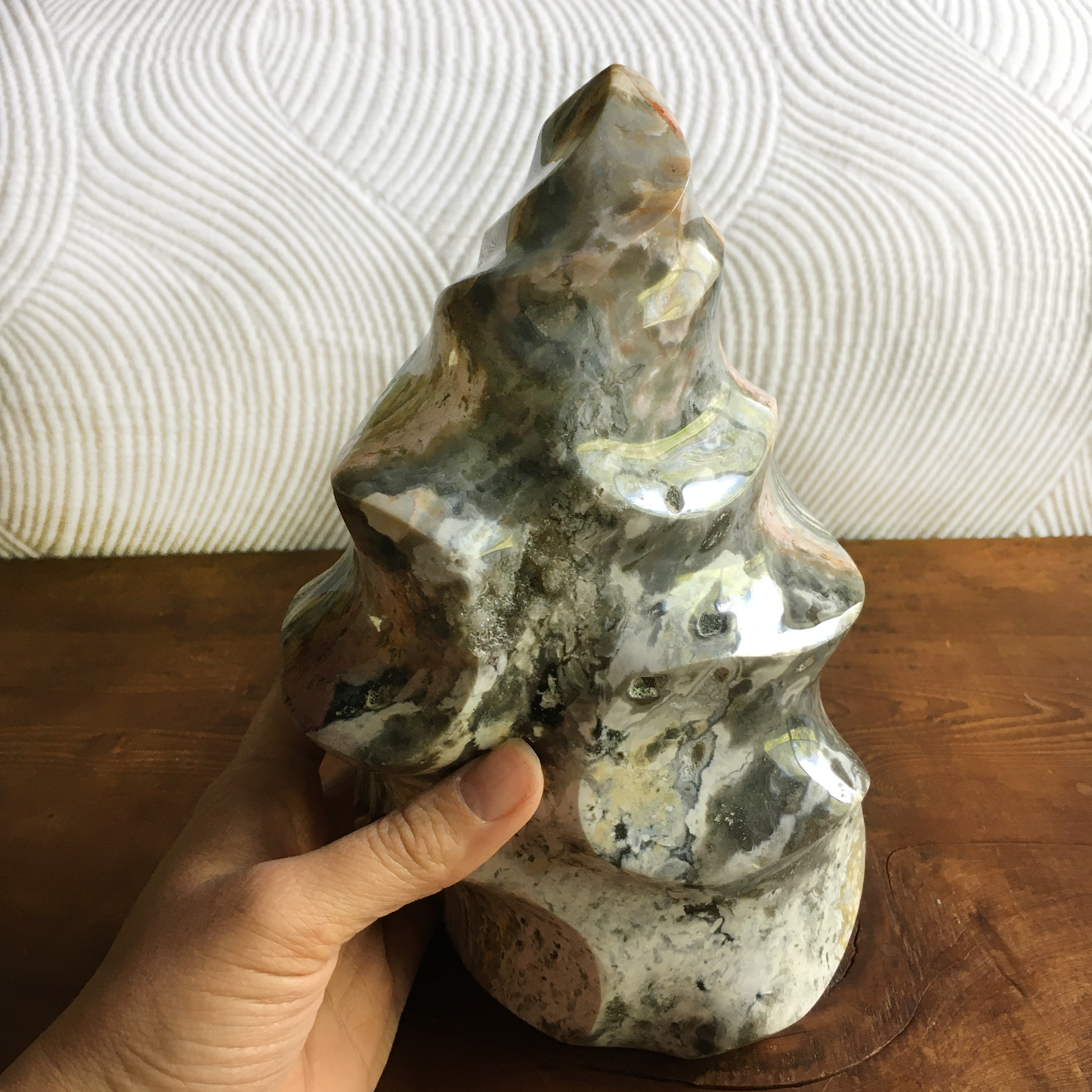 8" Druzy Ocean Jasper Flame 0B