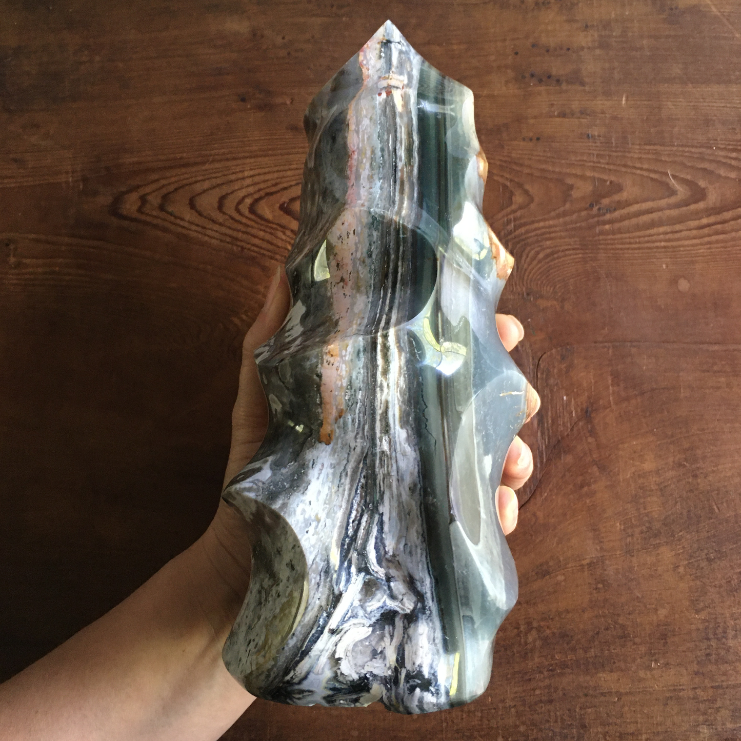 8" Druzy Ocean Jasper Flame 0B