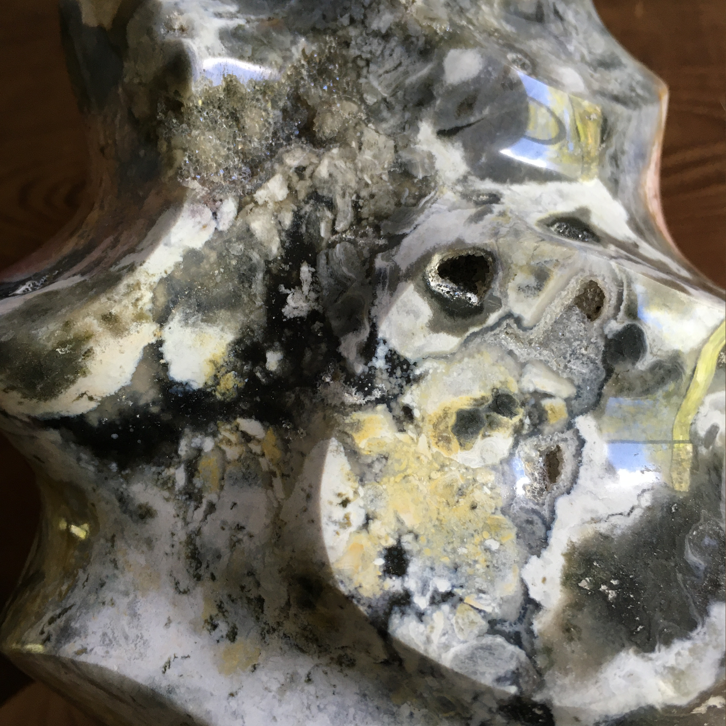 8" Druzy Ocean Jasper Flame 0B