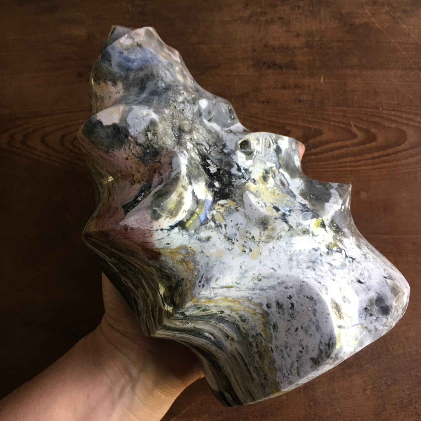 8" Druzy Ocean Jasper Flame 0B