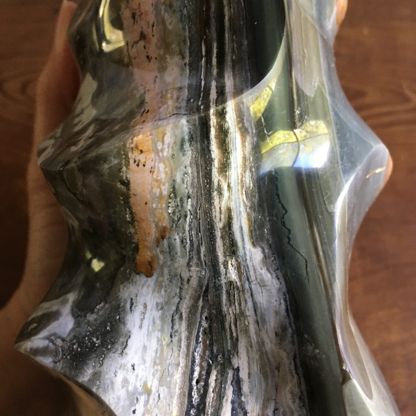 8" Druzy Ocean Jasper Flame 0B