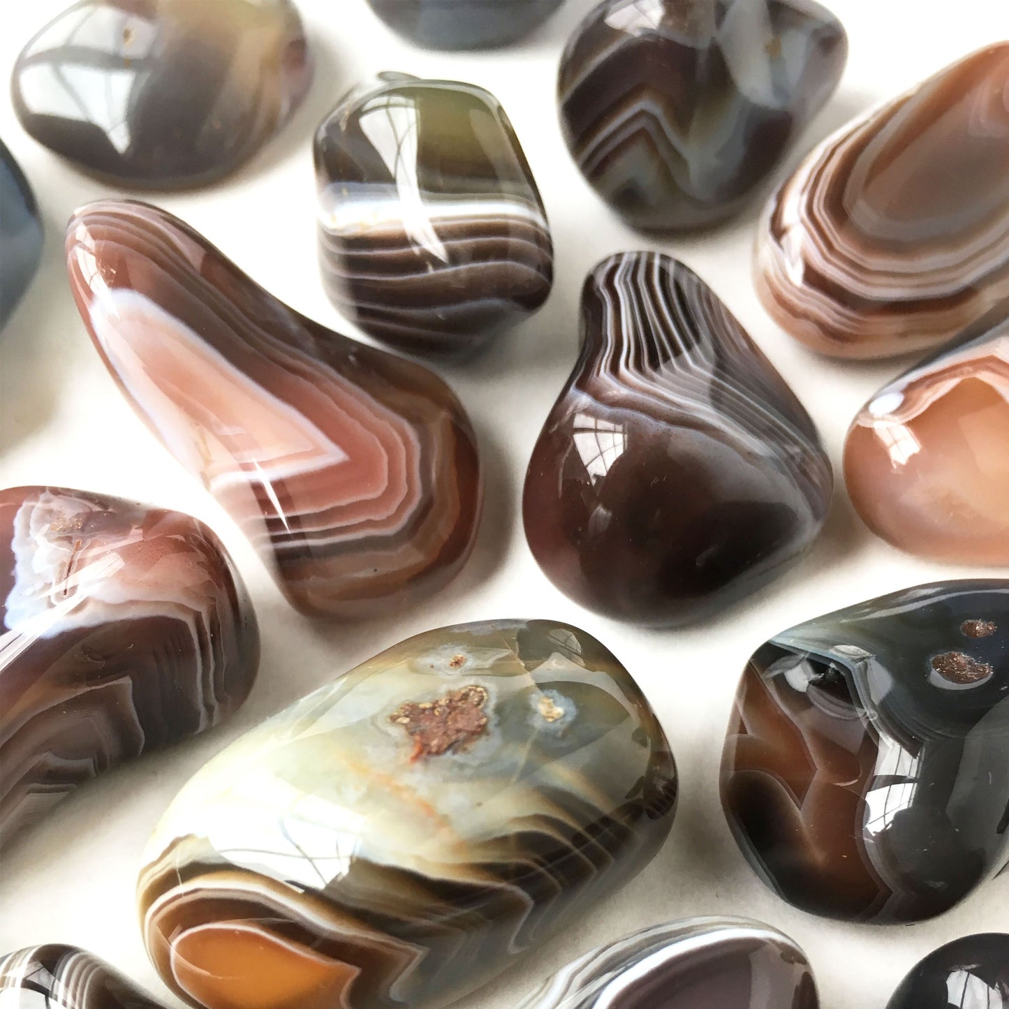 Grey Banded Botswana Agate Tumbled Pocket Stone