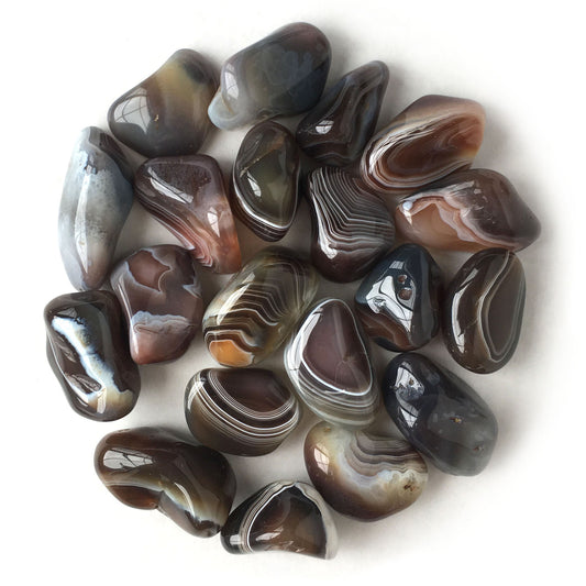 Grey Banded Botswana Agate Tumbled Pocket Stone