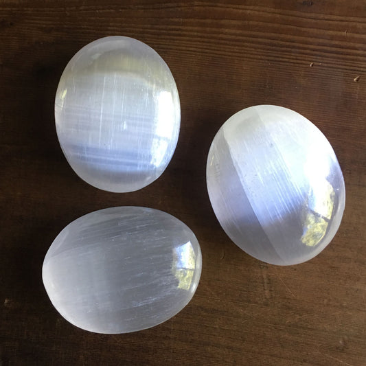 Selenite Palm Stone