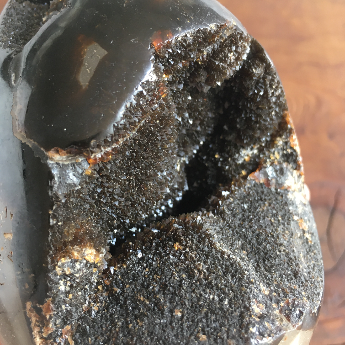 5" Black Druzy Septarian Egg #0A