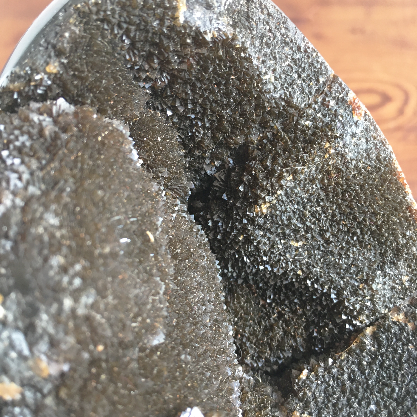 5" Black Druzy Septarian Egg #0B