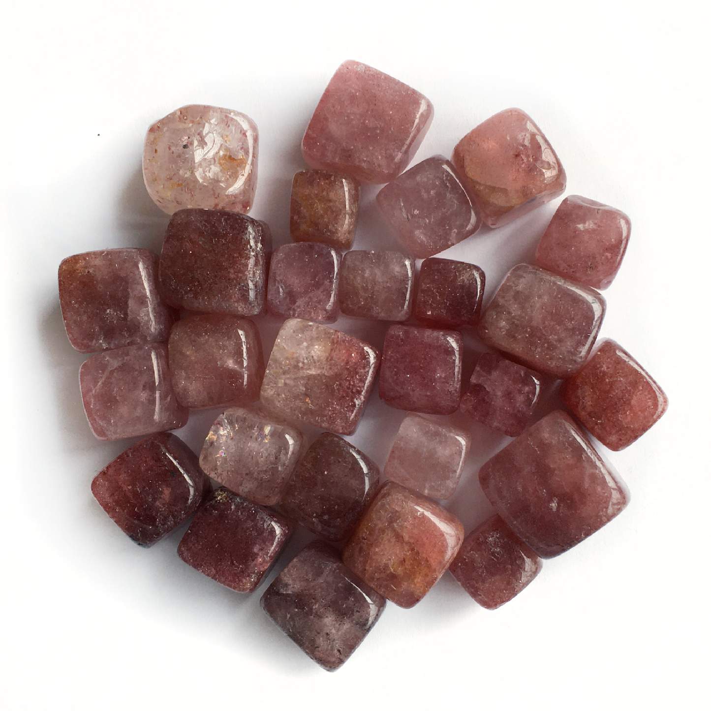 Strawberry "Tanzberry" Quartz Cube Tumbled Pocket Stones
