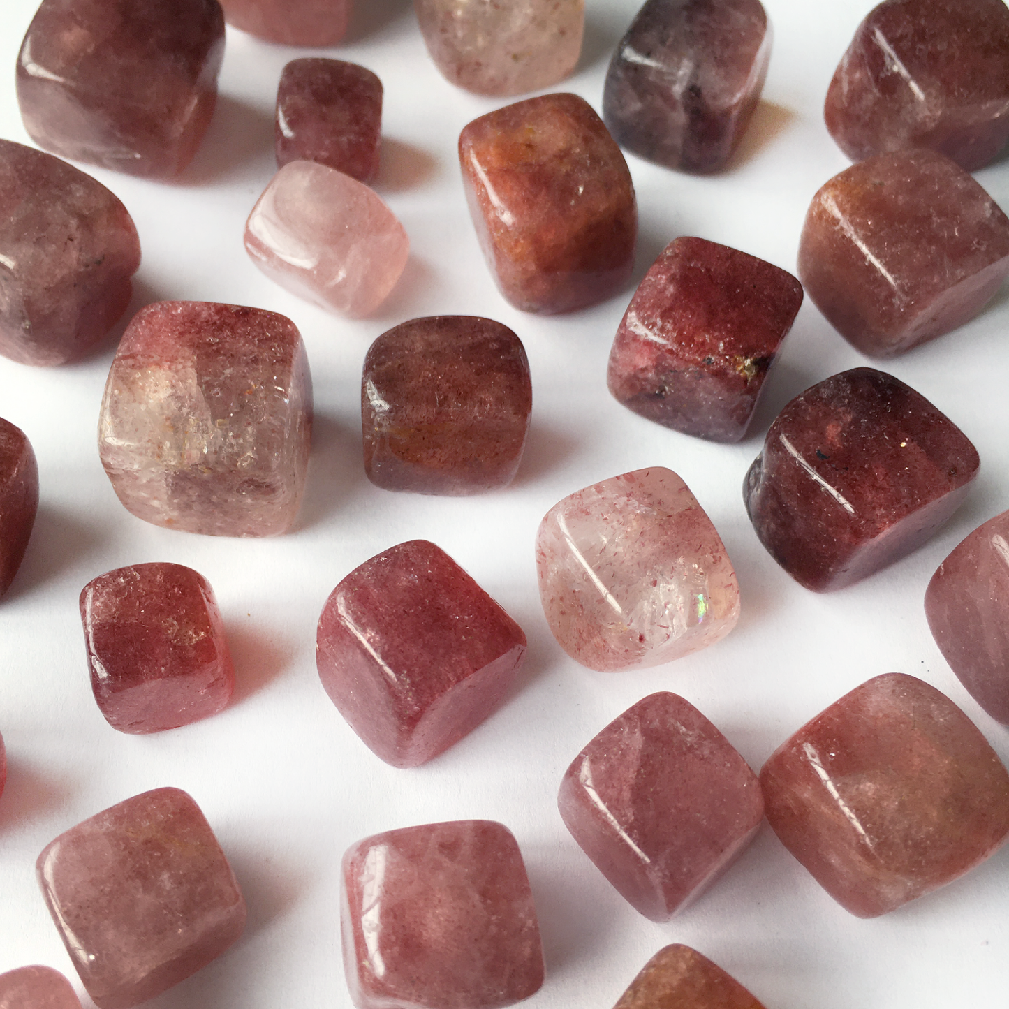 Strawberry "Tanzberry" Quartz Cube Tumbled Pocket Stones