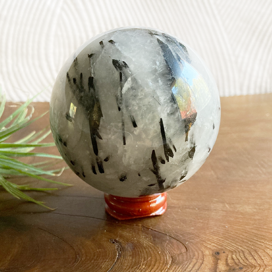 70mm Black Tourmalinated Quartz Sphere #0H