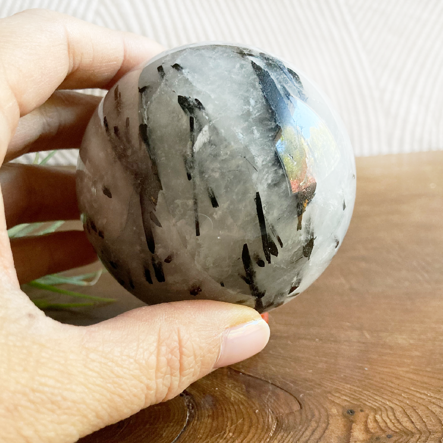 70mm Tourmalinated Quartz Sphere #0H