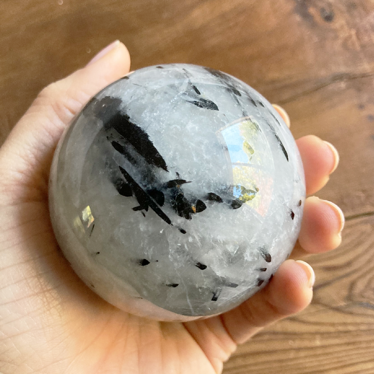 70mm Tourmalinated Quartz Sphere #0H