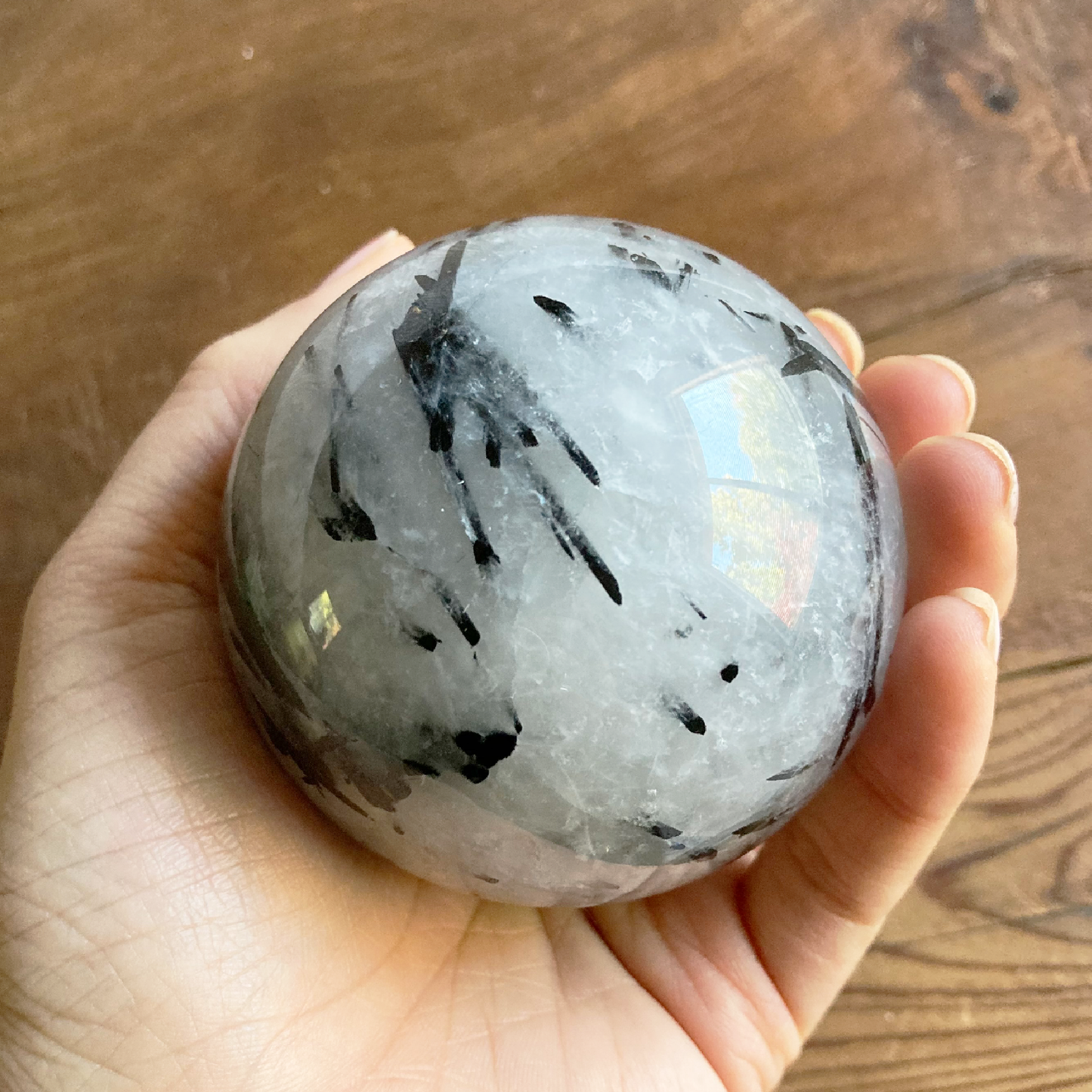 70mm Tourmalinated Quartz Sphere #0H
