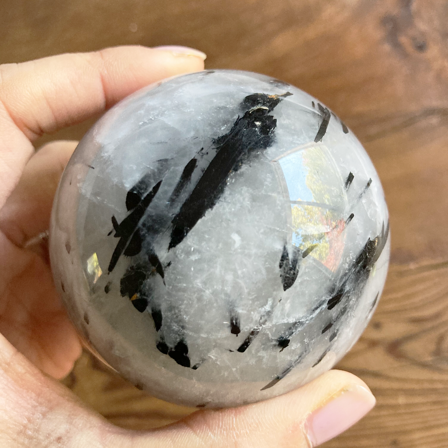 70mm Tourmalinated Quartz Sphere #0H