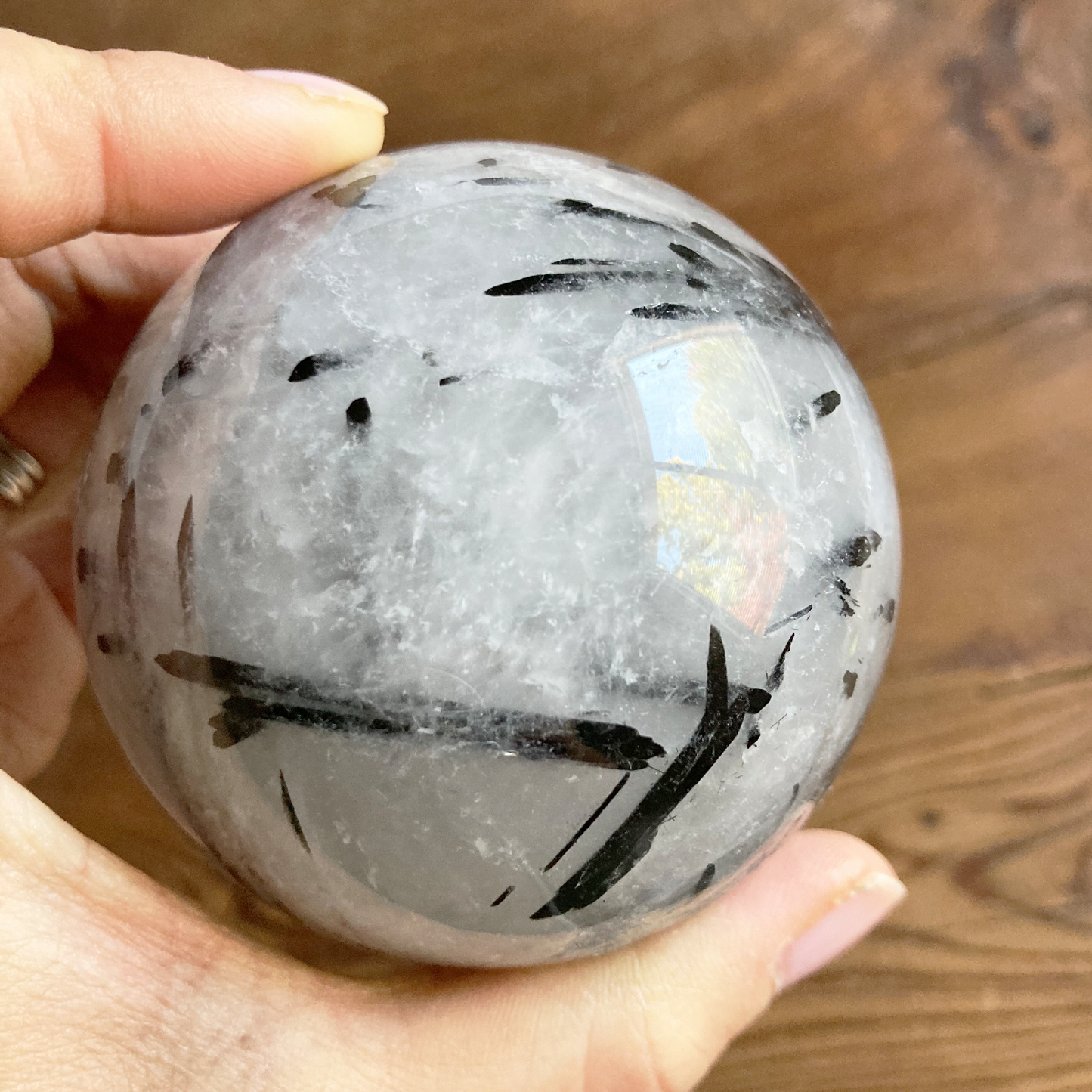 70mm Tourmalinated Quartz Sphere #0H