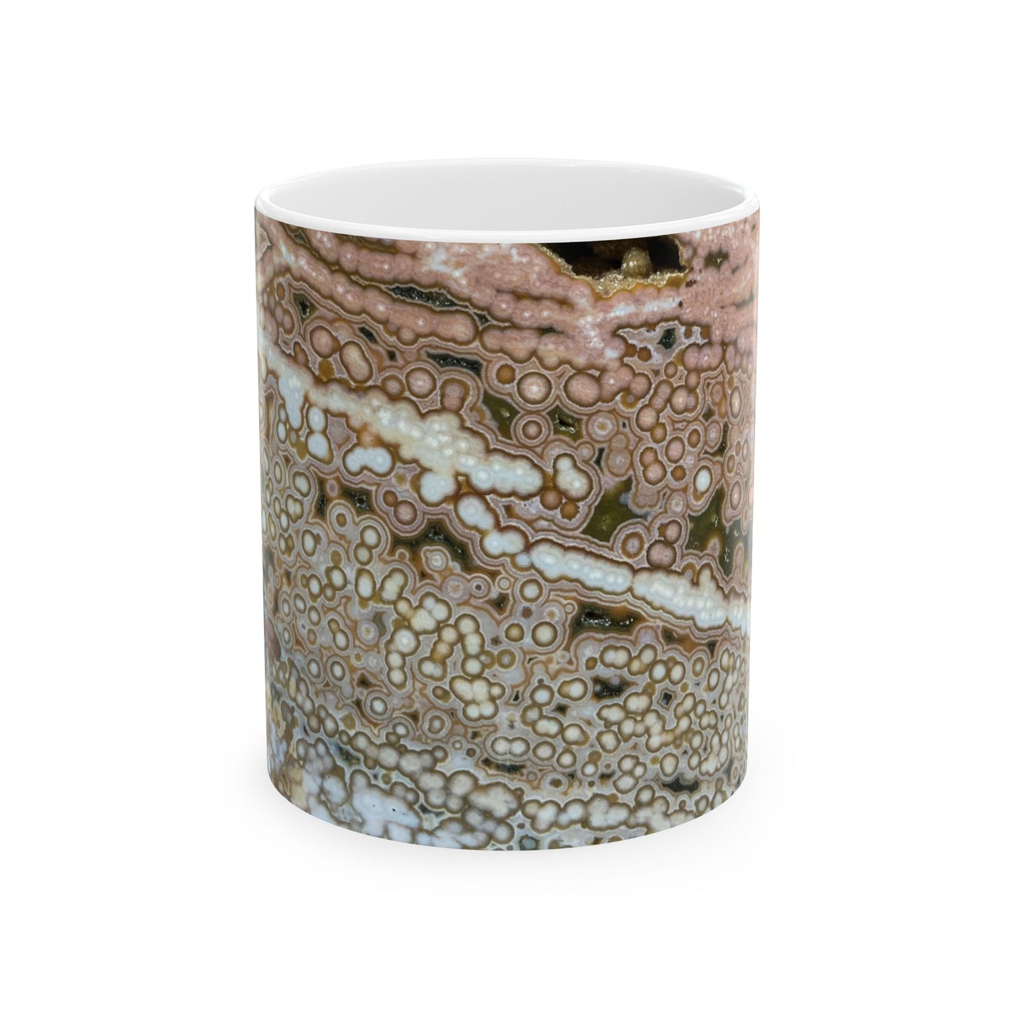 Depths of the Ocean Jasper White  11 Ounce Ceramic Coffee Mug