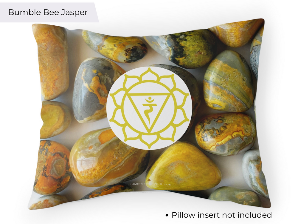 Solar Plexus Chakra Yellow Bumble Bee Jasper Pillow Case