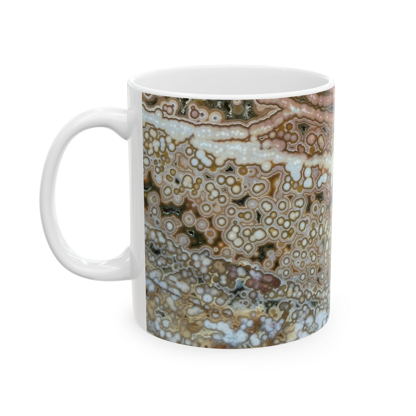 Depths of the Ocean Jasper White  11 Ounce Ceramic Coffee Mug