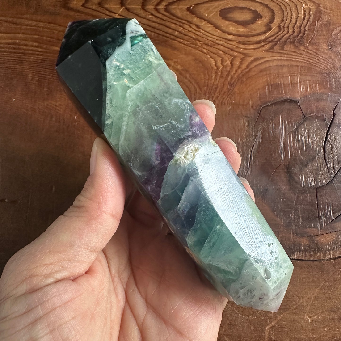 5.25" Double Terminated Blue Green and Purple Fluorite