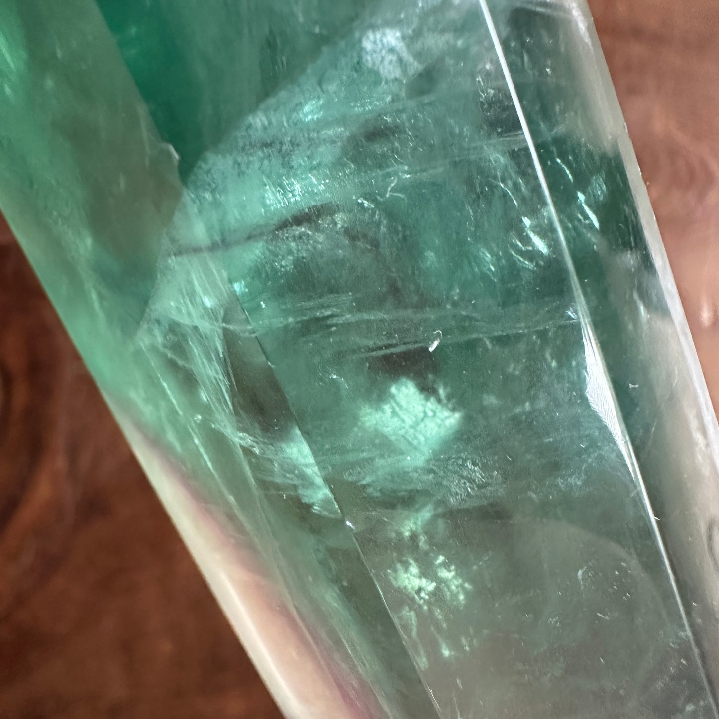 5.5" Double Terminated Clear Green and Purple Fluorite