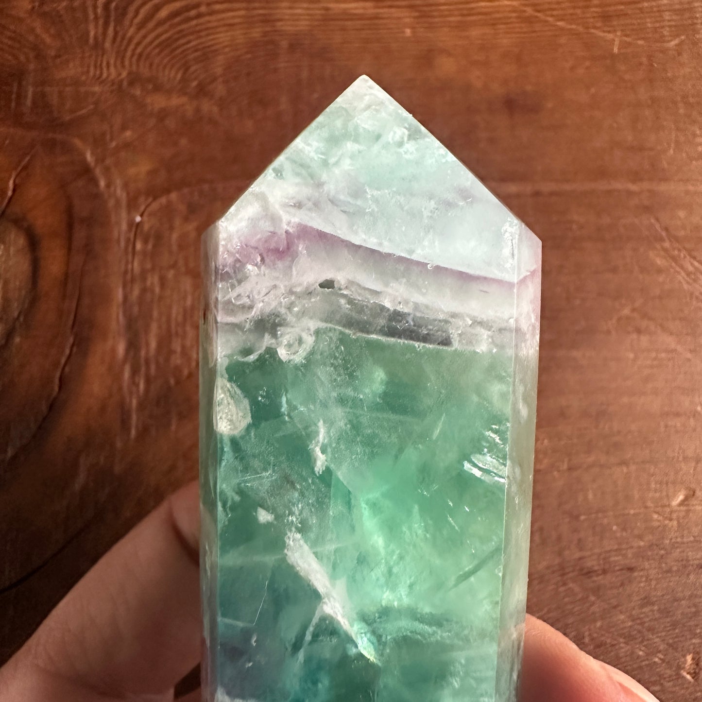 5.5" Double Terminated Rainbow Blue Green and Purple Fluorite