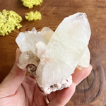 Top Quality Clear Apophyllite Large Crystal Cluster with Peach Stillbite