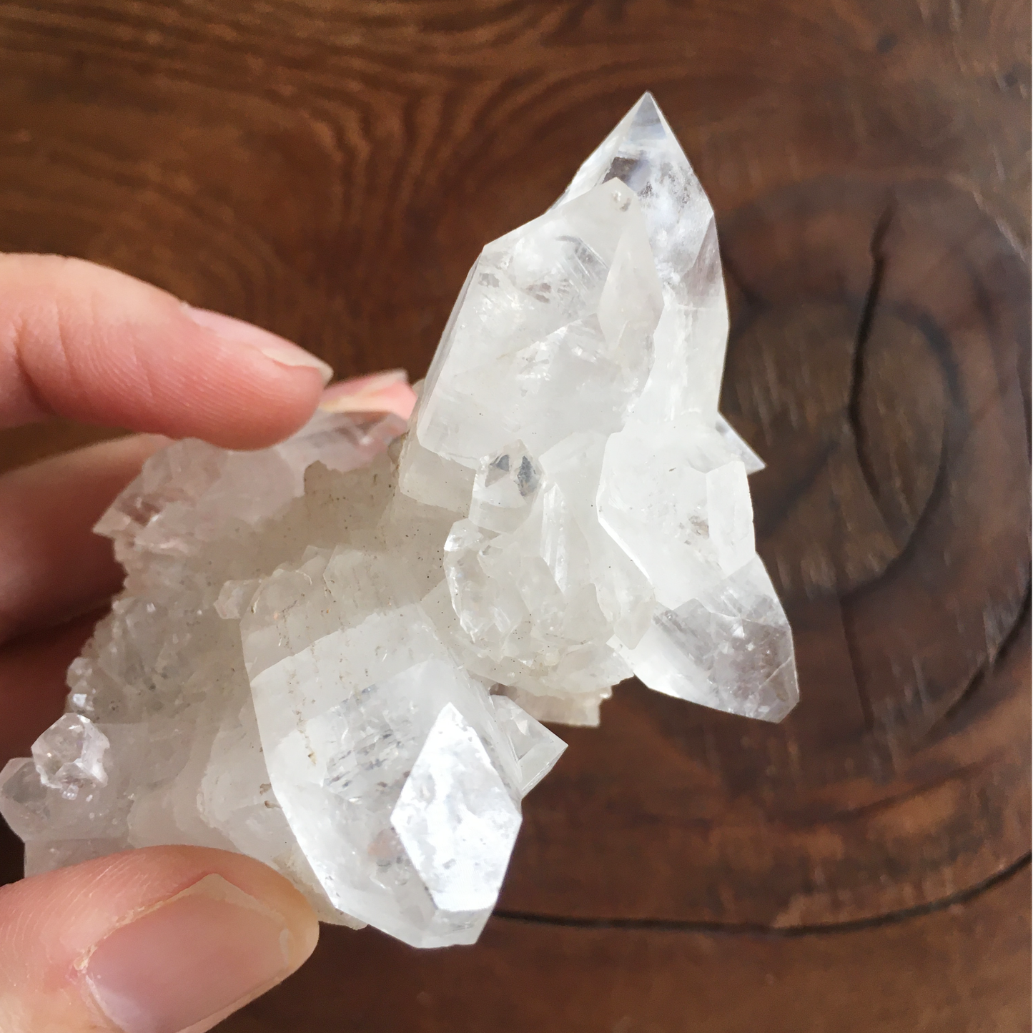 Clear Shiny Apophyllite Crystal Cluster 0E