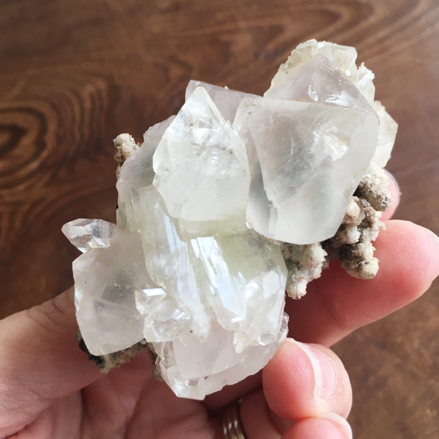 Clear White Apophyllite Crystal Cluster 0H