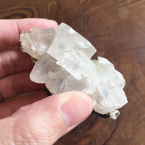 Clear White Apophyllite Crystal Cluster 0H