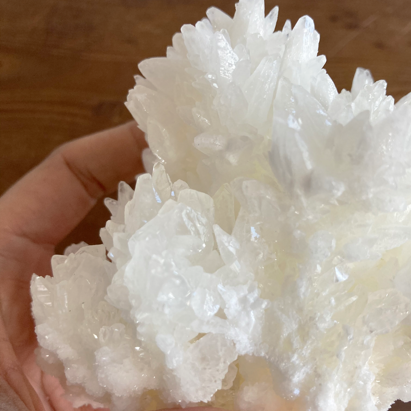 4.5" White Aragonite Calcite Cluster