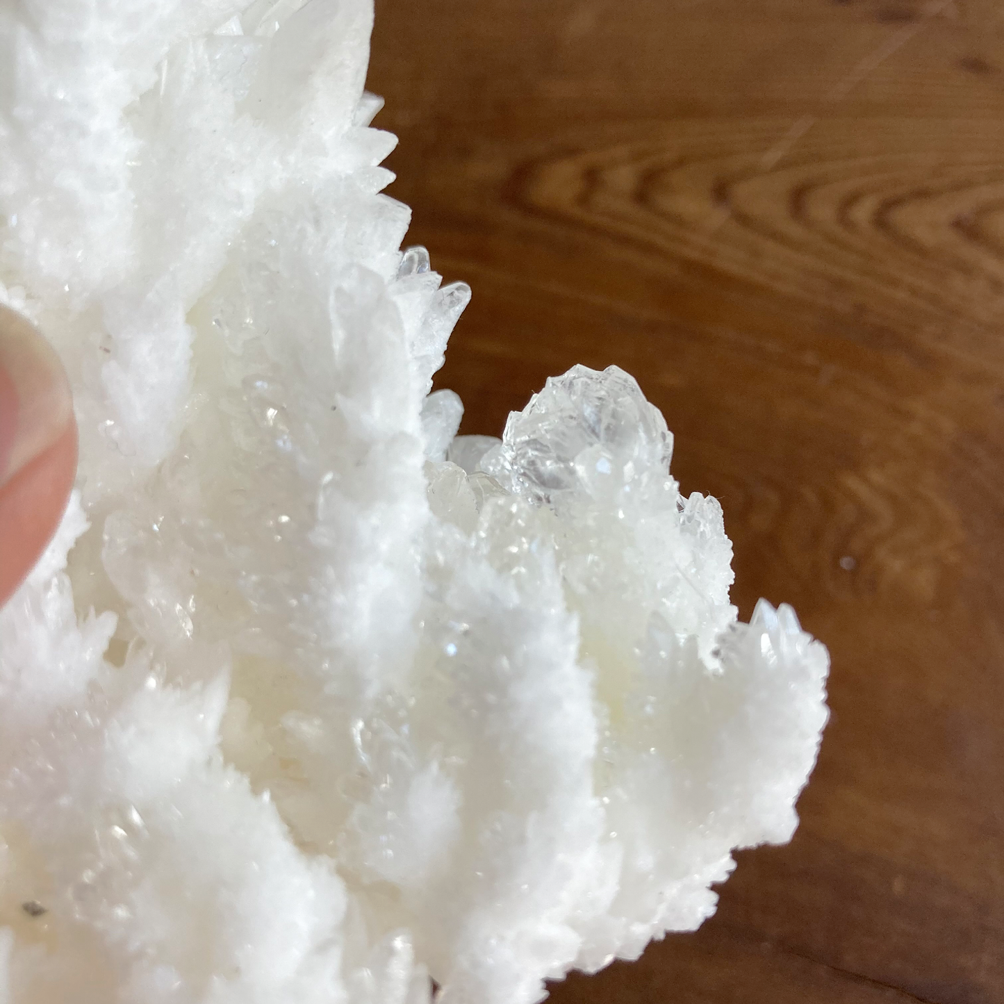 4.5" White Aragonite Calcite Cluster